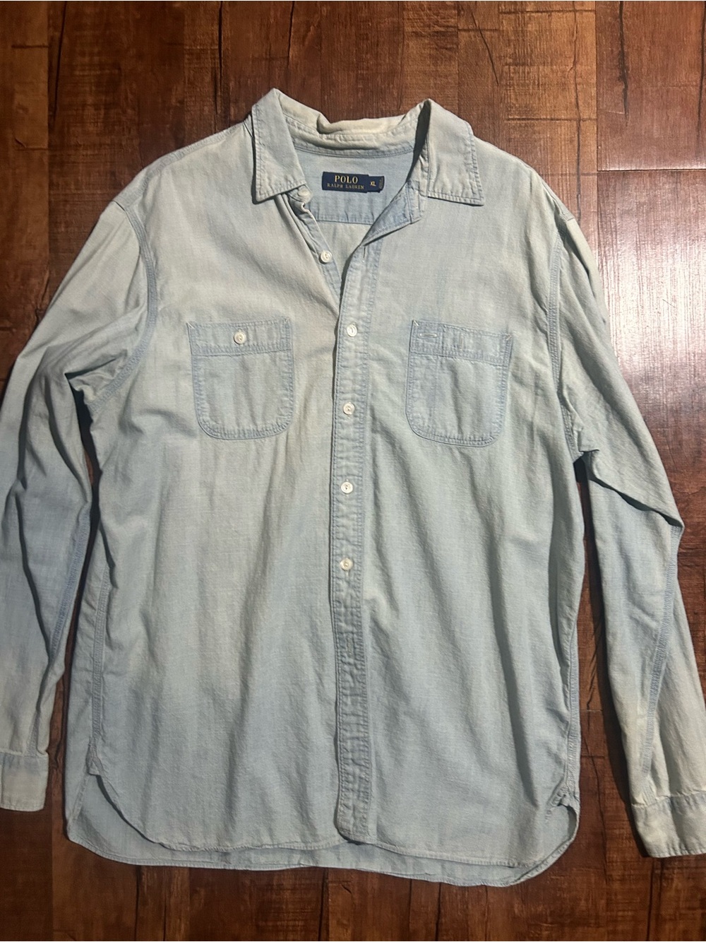 Polo by Ralph Lauren Pale Blue Button-Front Casual Shirt